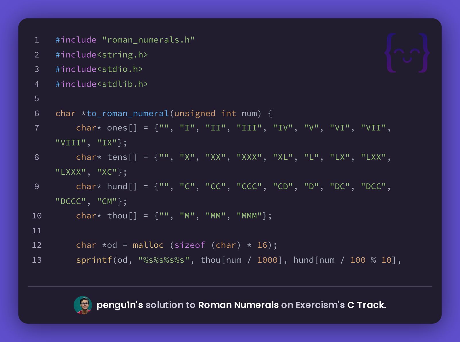 Pengu1n S Solution For Roman Numerals In C On Exercism