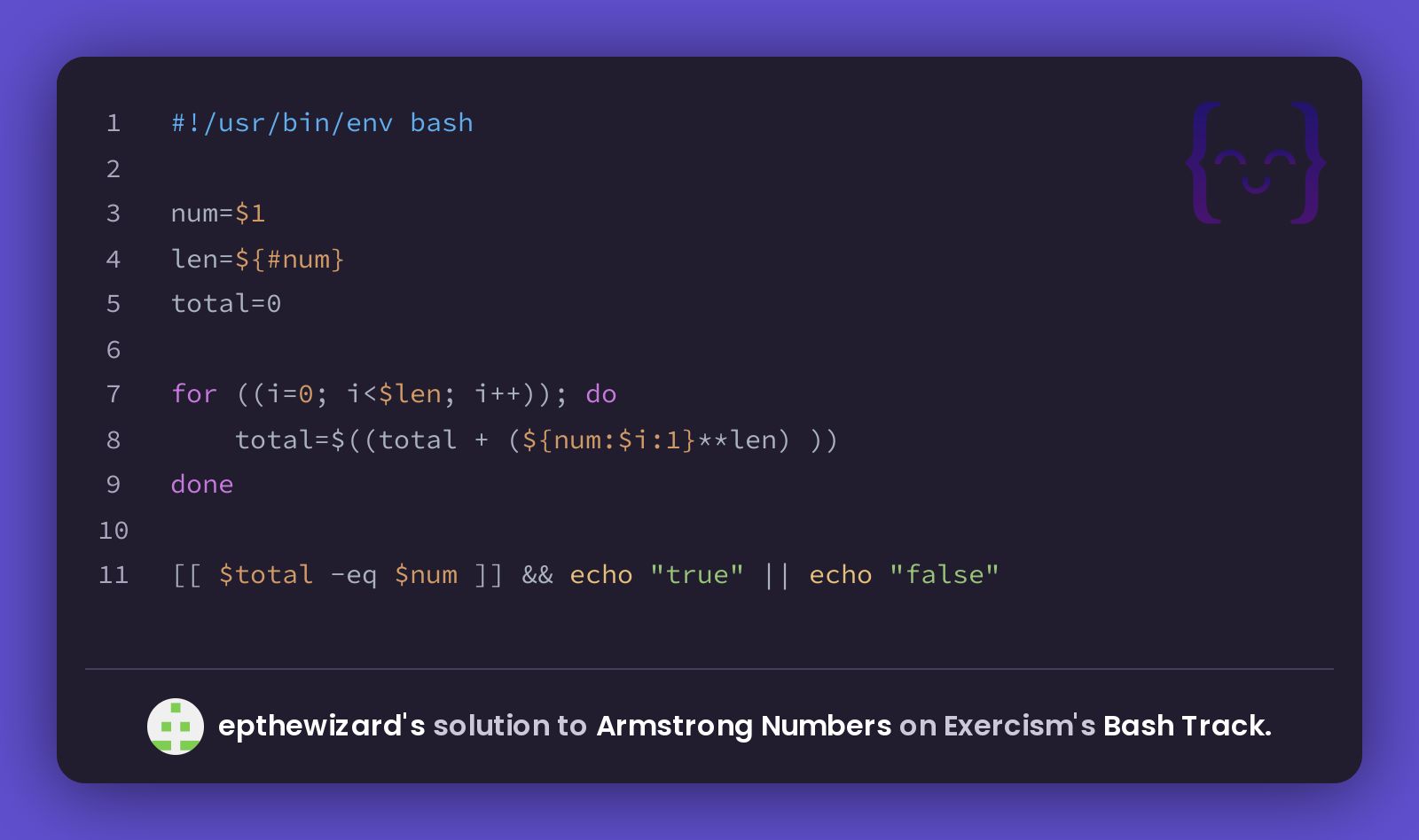 Epthewizard's Solution For Armstrong Numbers In Bash On Exercism