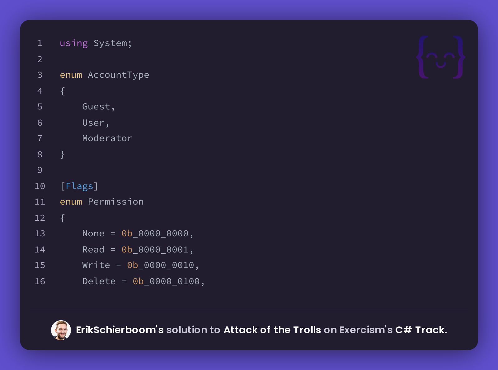 ErikSchierboom's Solution For Attack Of The Trolls In C# On Exercism