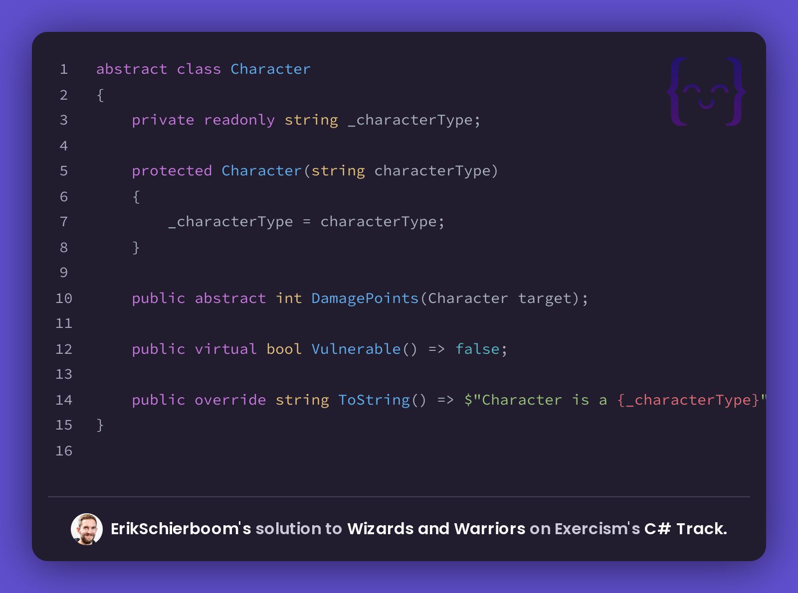 ErikSchierboom's Solution For Wizards And Warriors In C# On Exercism