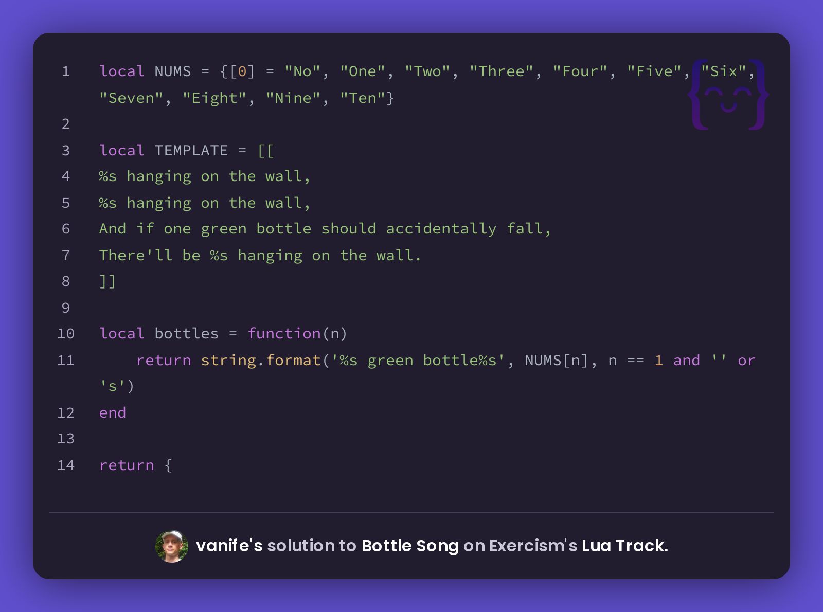 vanife's solution for Bottle Song in Lua on Exercism