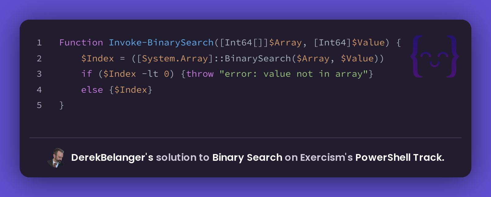 DerekBelanger's Solution For Binary Search In PowerShell On Exercism