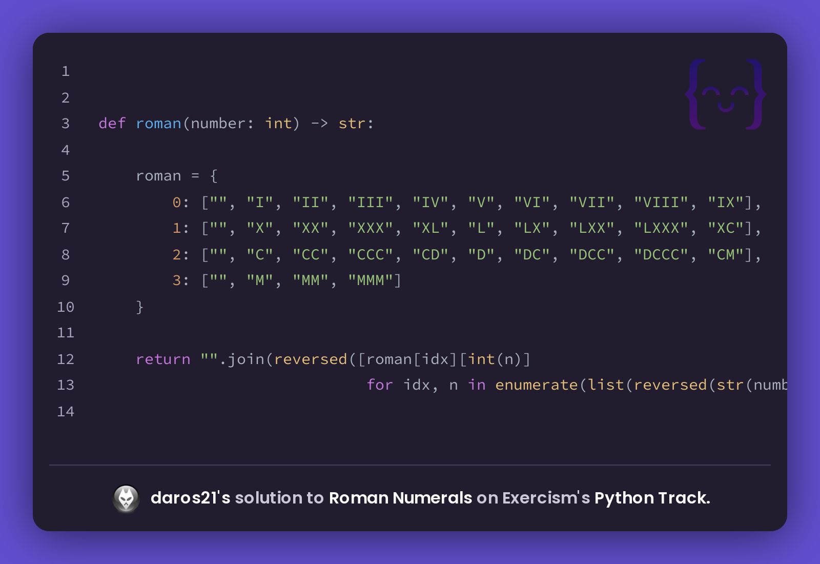 roman numerals python assignment