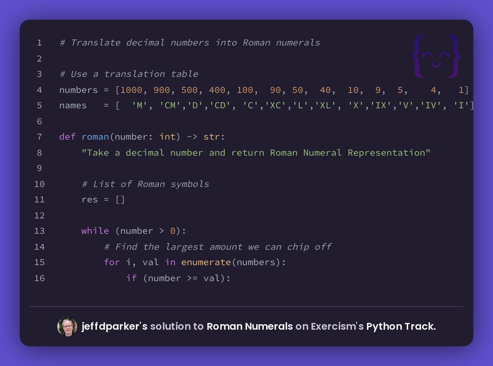 roman numerals python assignment