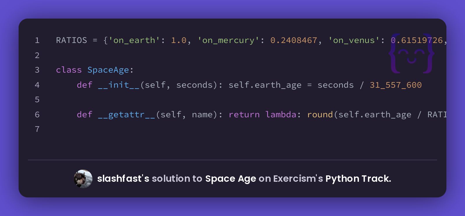 Slashfast S Solution For Space Age In Python On Exercism