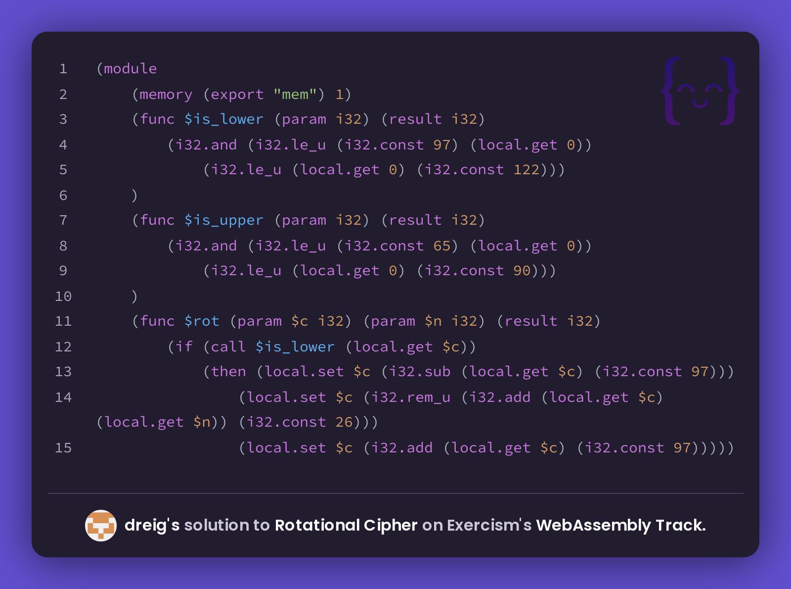 dreig's solution for Rotational Cipher in WebAssembly on Exercism
